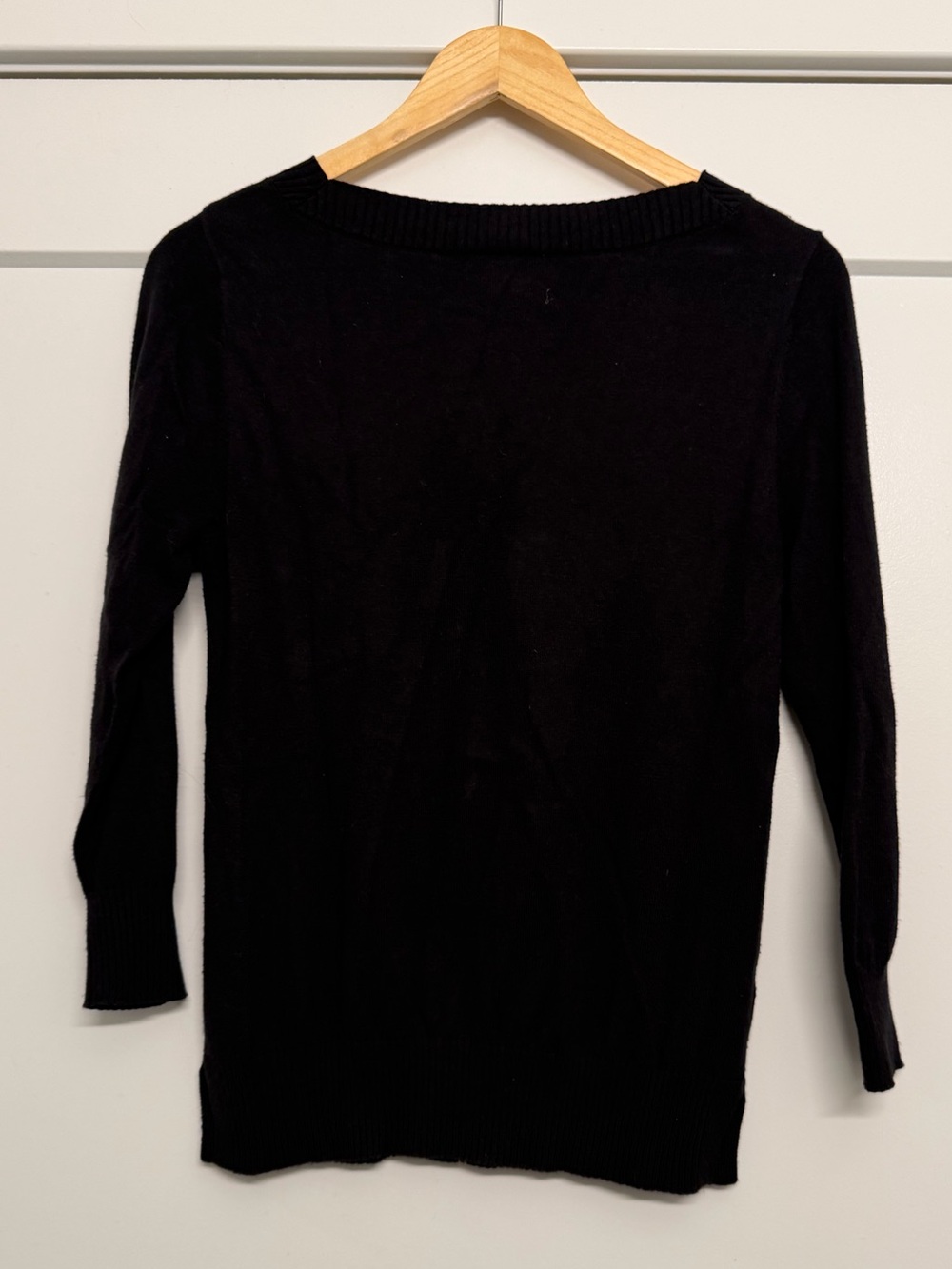 LOFT Outlet Black Ribbed Crewneck Sweater - Picture 3 of 3